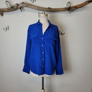 Tommy Bahama blue silk blouse